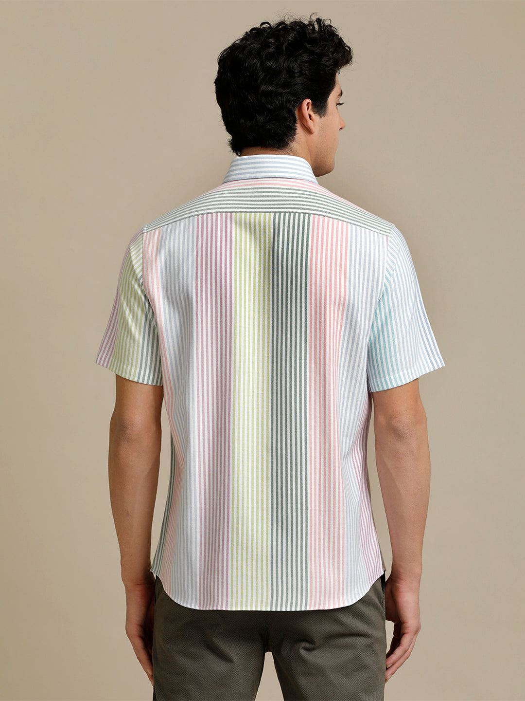 Aldeno Mens Regular Fit Multi Stripe Casual Cotton Shirt (HALLY)