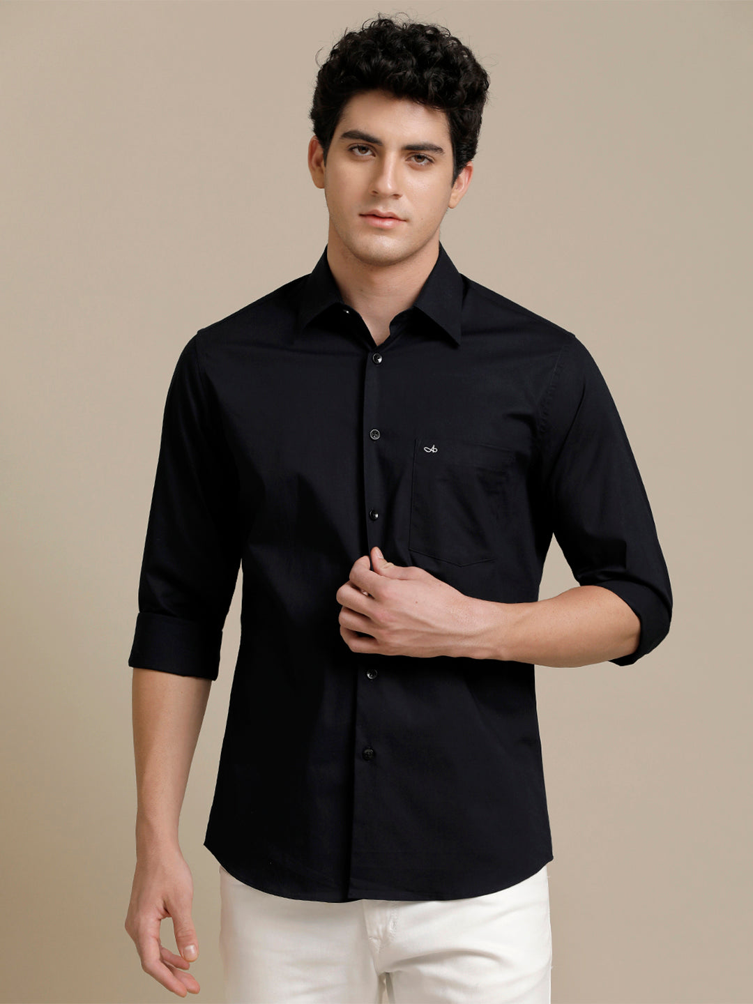 Aldeno Mens Slim Fit Indigo Formal Cotton Stretch Shirt (ROCCO)