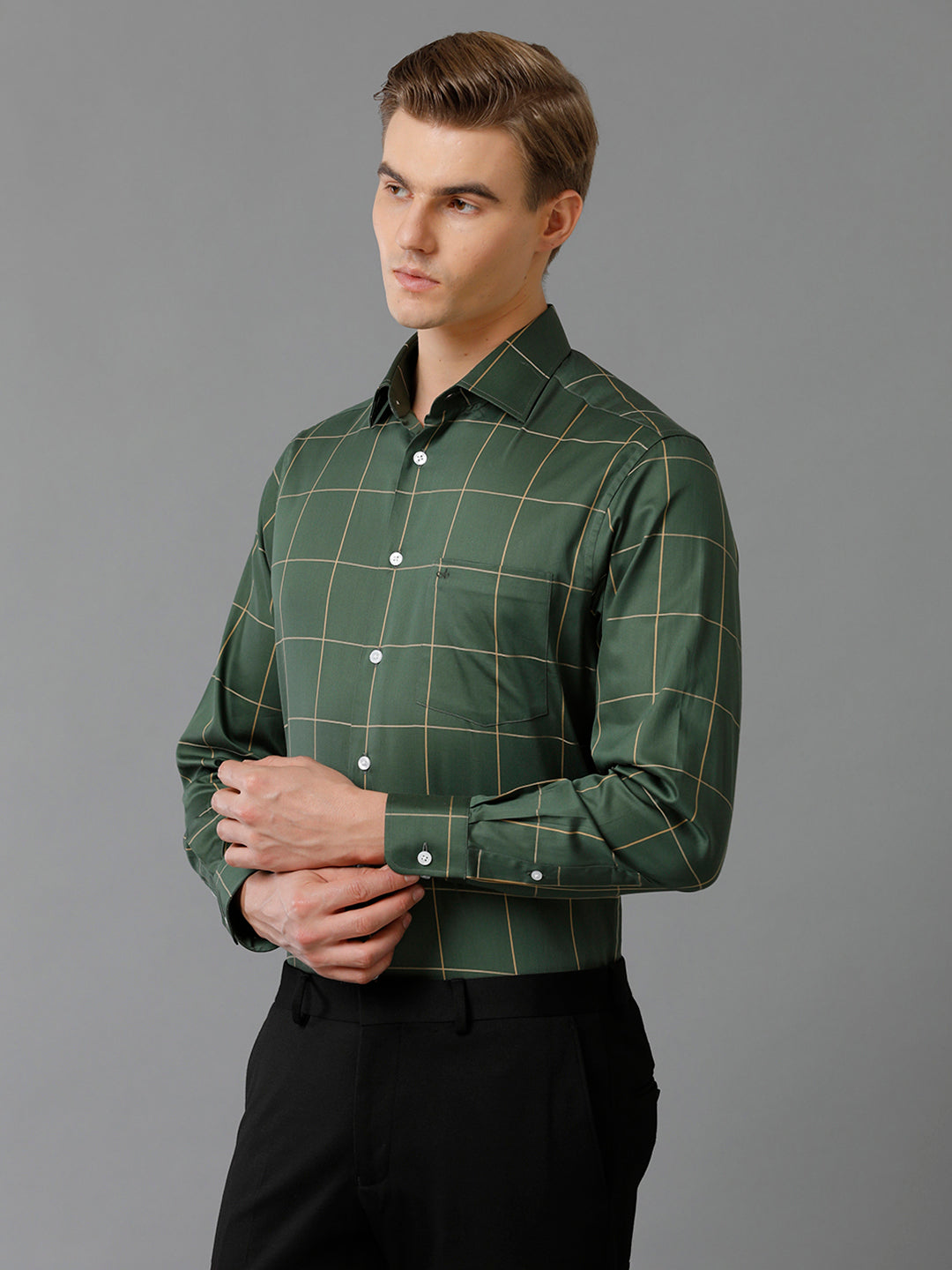 Aldeno Mens Regular Fit Other Checks Yellow Casual Cotton Shirt (CRUZ)