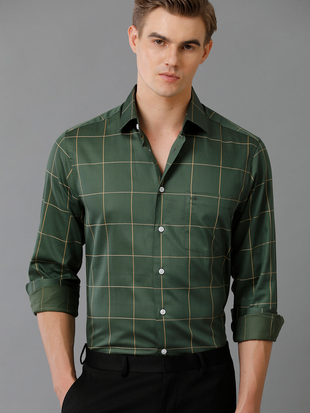 Aldeno Mens Regular Fit Other Checks Yellow Casual Cotton Shirt (CRUZ)