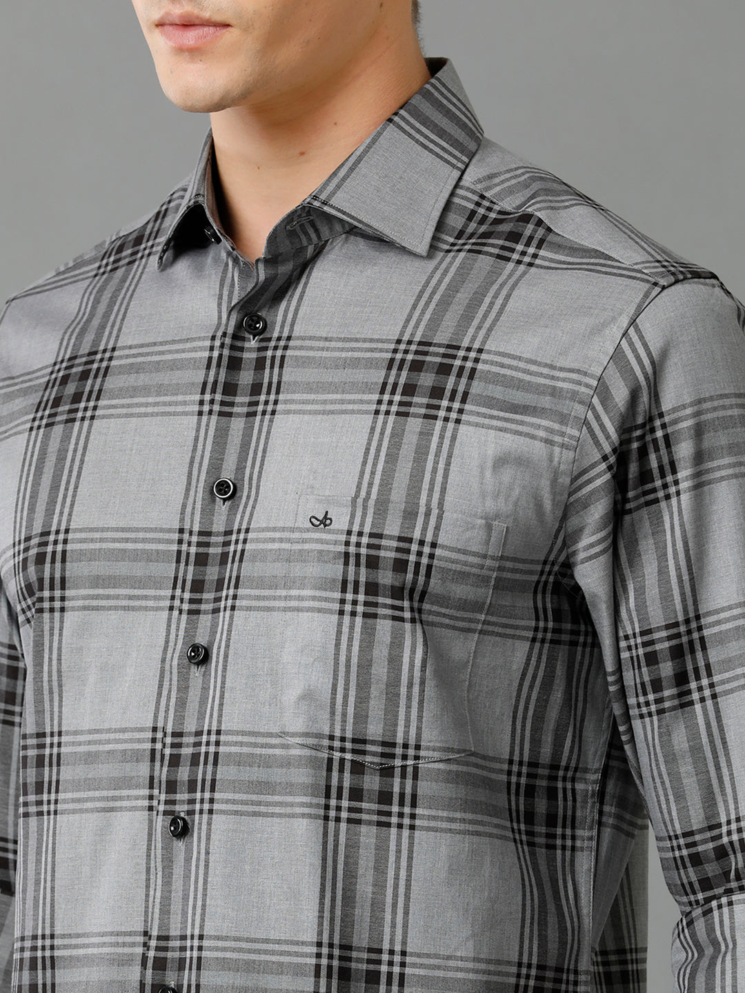 Aldeno Mens Regular Fit Other Checks Black Casual Cotton Shirt (CALVE)