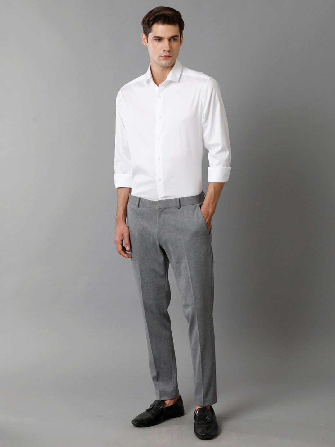 Aldeno Mens Regular Fit Solid White Formal Satin Shirt (SEBWH)