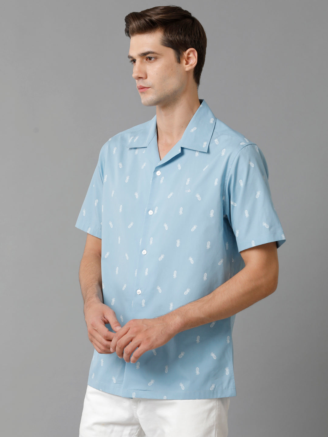 Aldeno Mens Regular Fit Pineapple AOP Casual Cotton Shirt (HENRI)