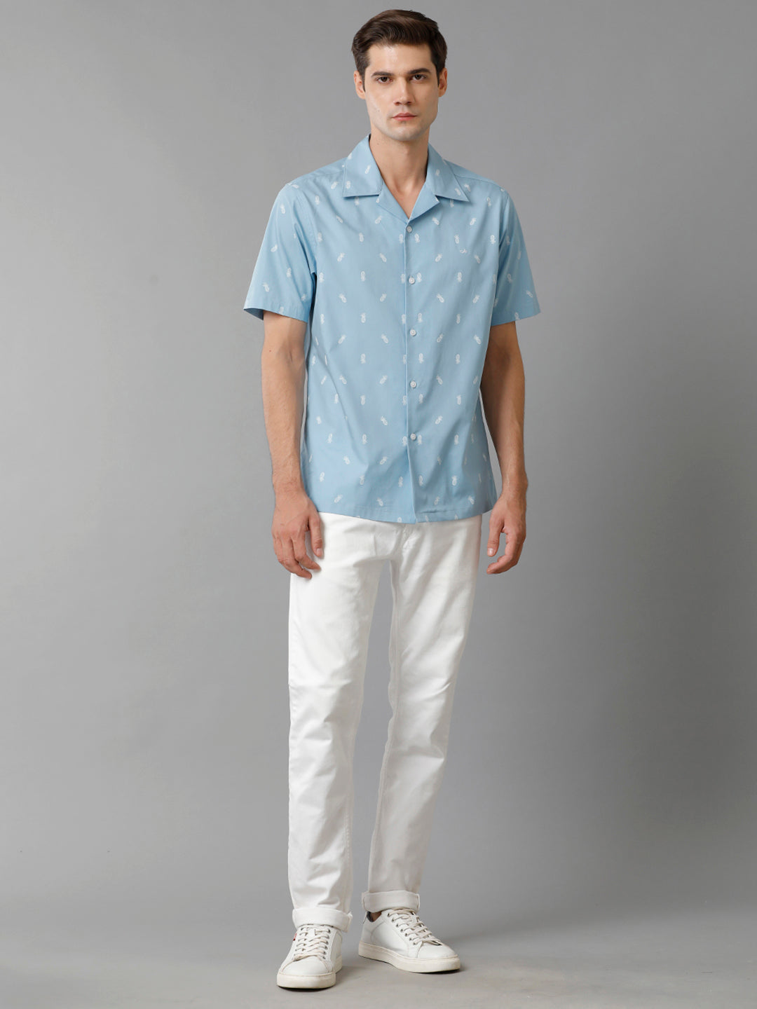 Aldeno Mens Regular Fit Pineapple AOP Casual Cotton Shirt (HENRI)