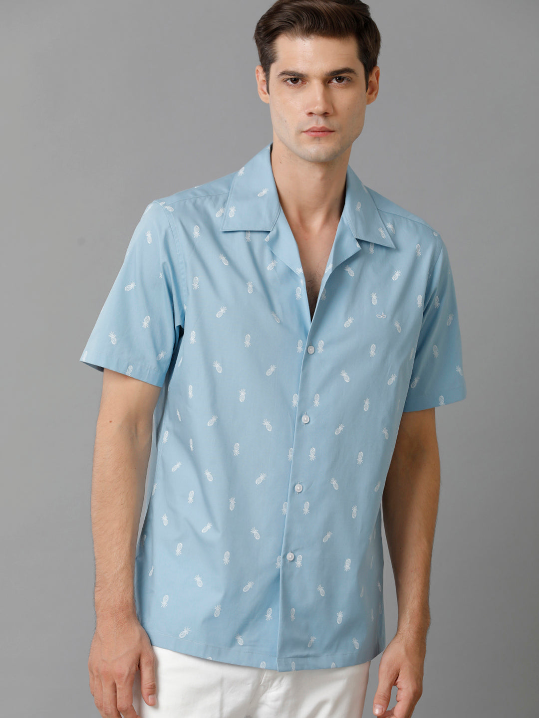 Aldeno Mens Regular Fit Pineapple AOP Casual Cotton Shirt (HENRI)