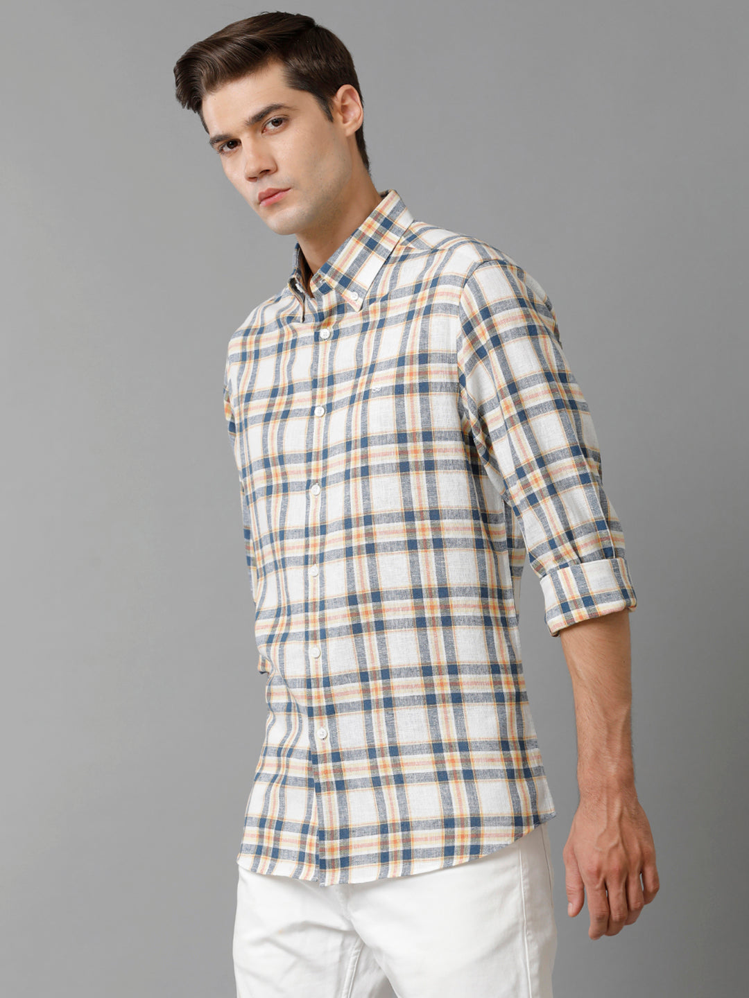 Aldeno Mens Regular Fit Multi Check Casual Cotton Shirt (ELLA)