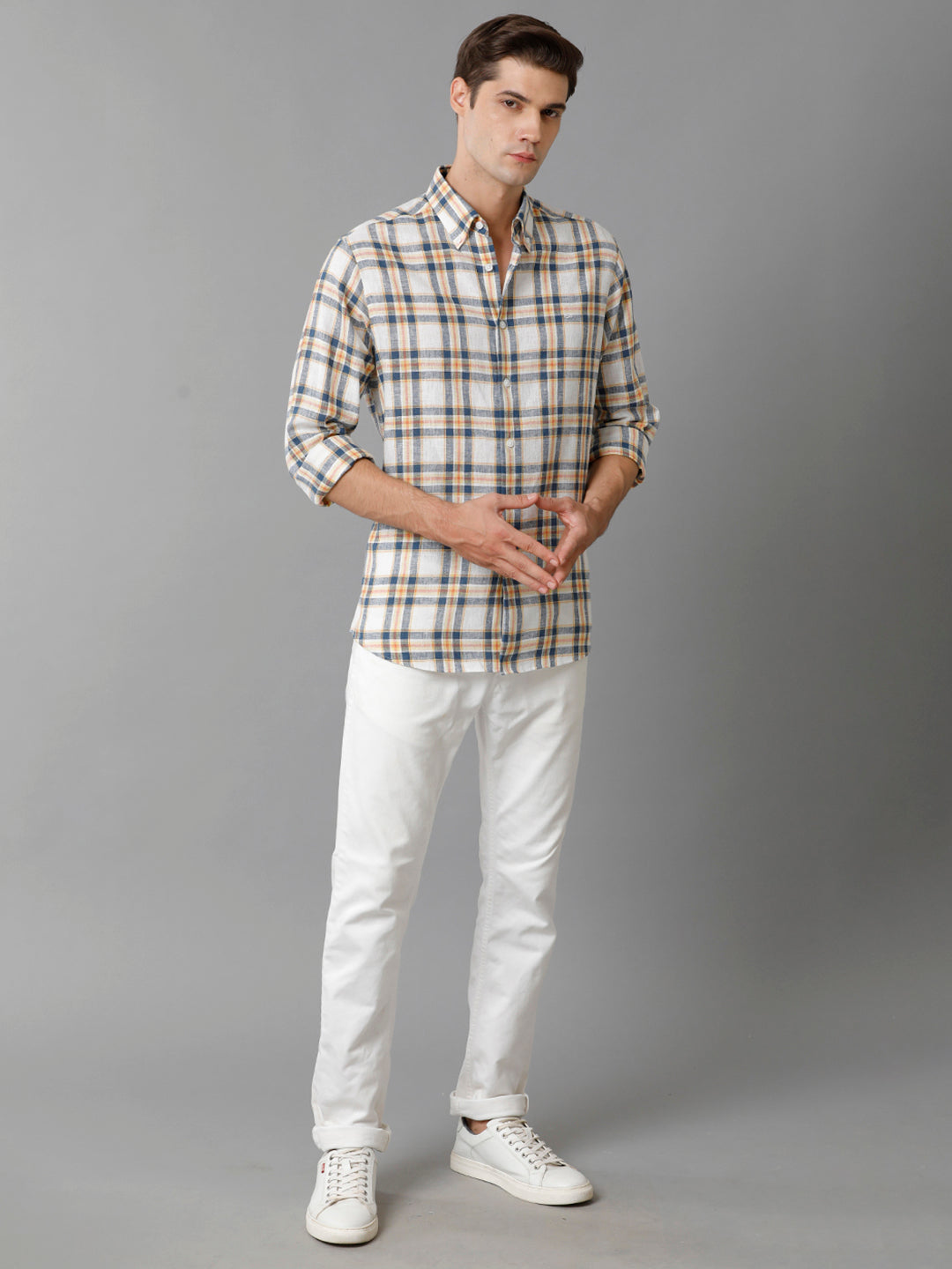 Aldeno Mens Regular Fit Multi Check Casual Cotton Shirt (ELLA)