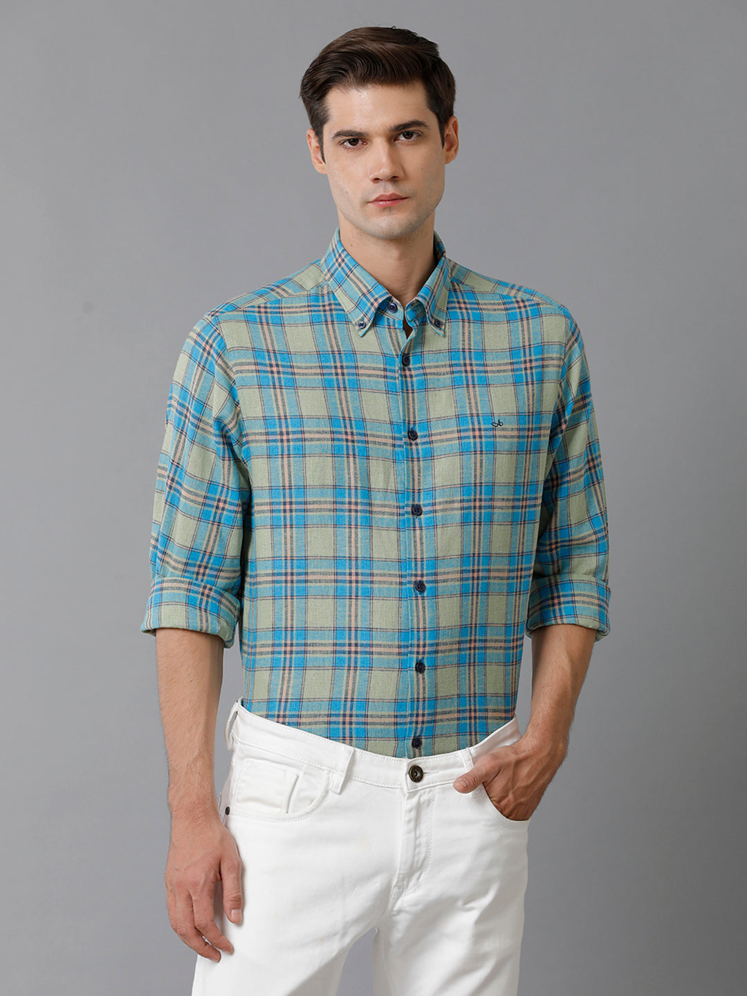 Aldeno Mens Regular Fit Multi Check Casual Cotton Blend Shirt (LARA)