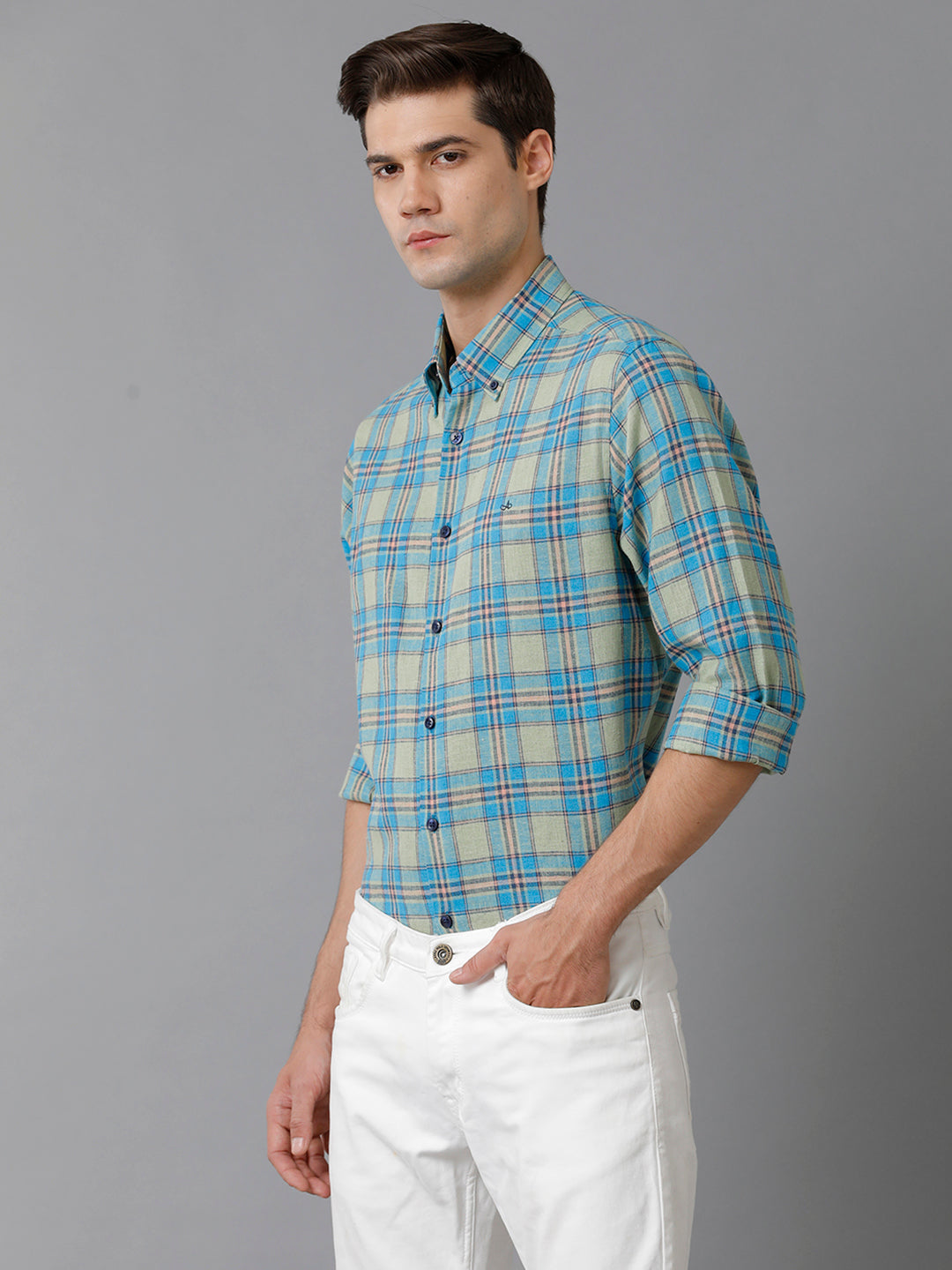 Aldeno Mens Regular Fit Multi Check Casual Cotton Blend Shirt (LARA)