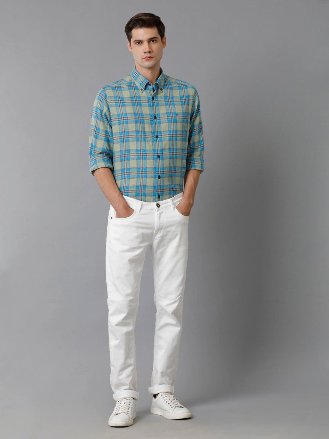 Aldeno Mens Regular Fit Multi Check Casual Cotton Blend Shirt (LARA)