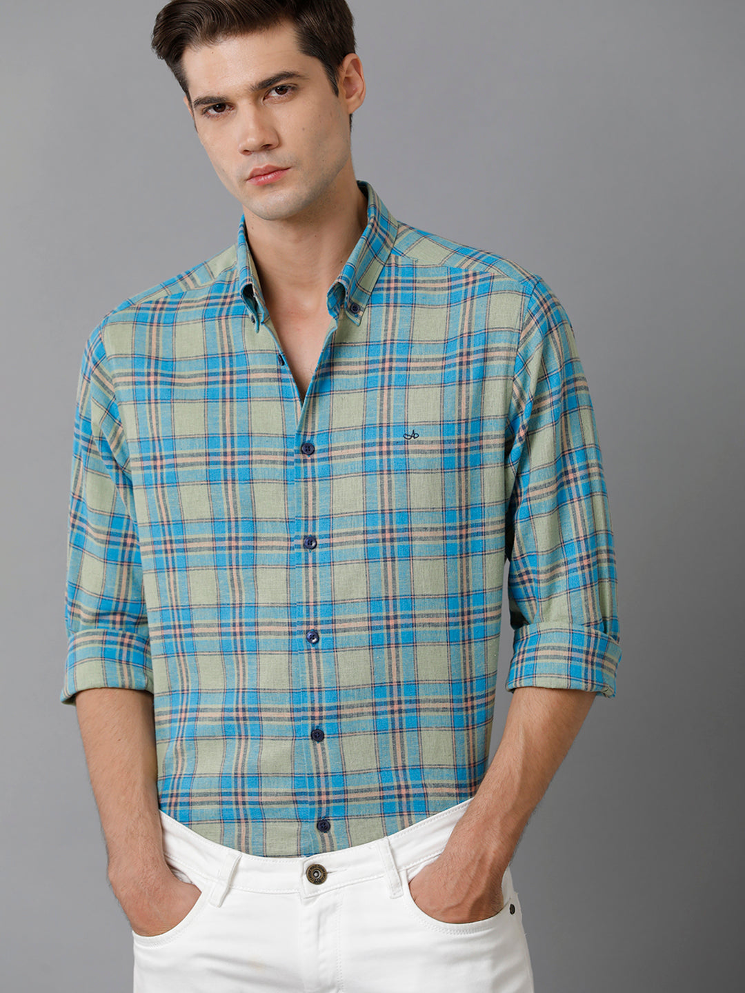 Aldeno Mens Regular Fit Multi Check Casual Cotton Blend Shirt (LARA)