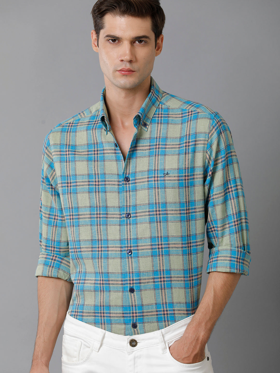 Aldeno Mens Regular Fit Multi Check Casual Cotton Blend Shirt (LARA)