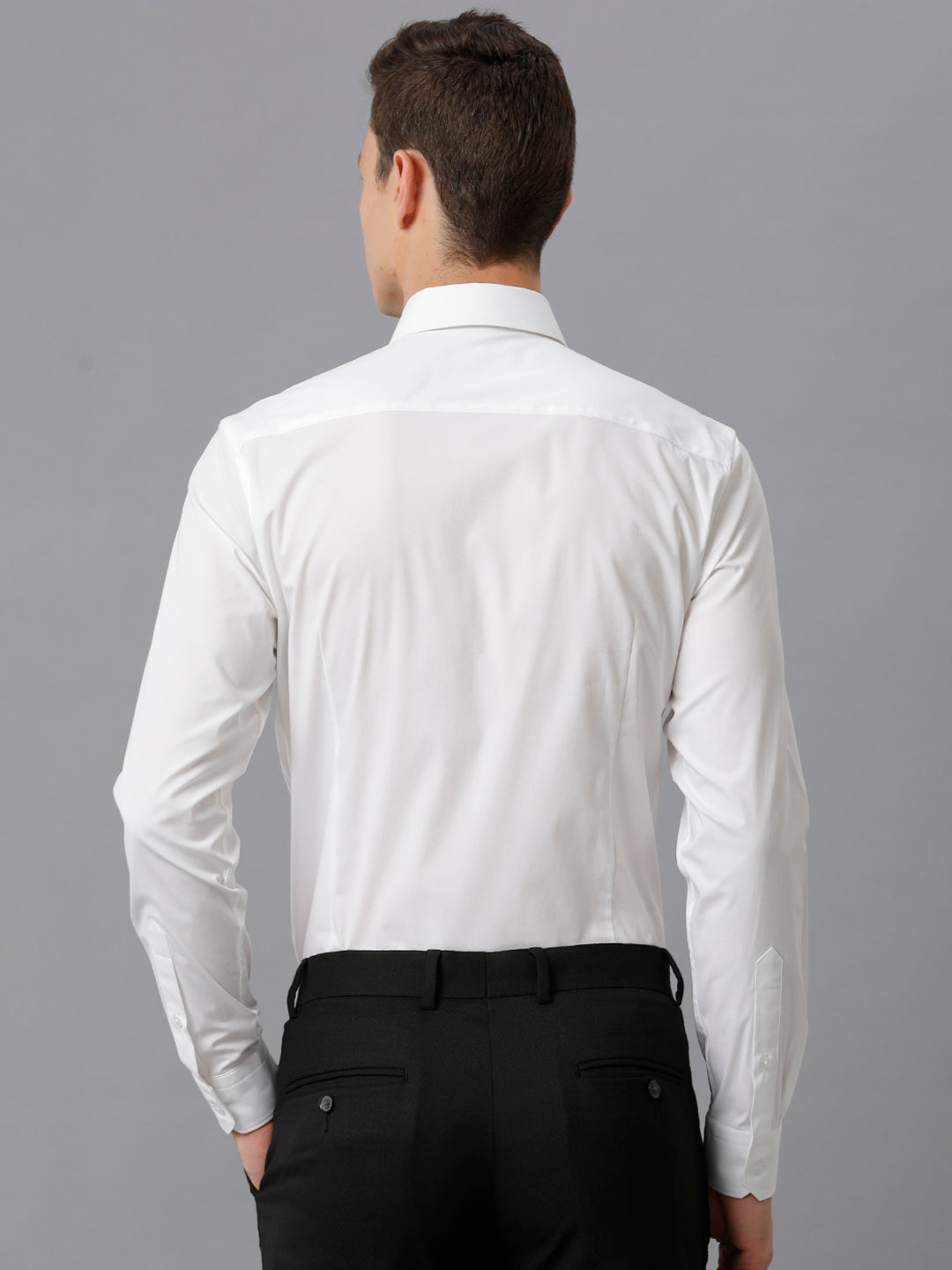 Aldeno Mens Slim Fit White Formal Cotton Stretch Bib Shirt (CORE)