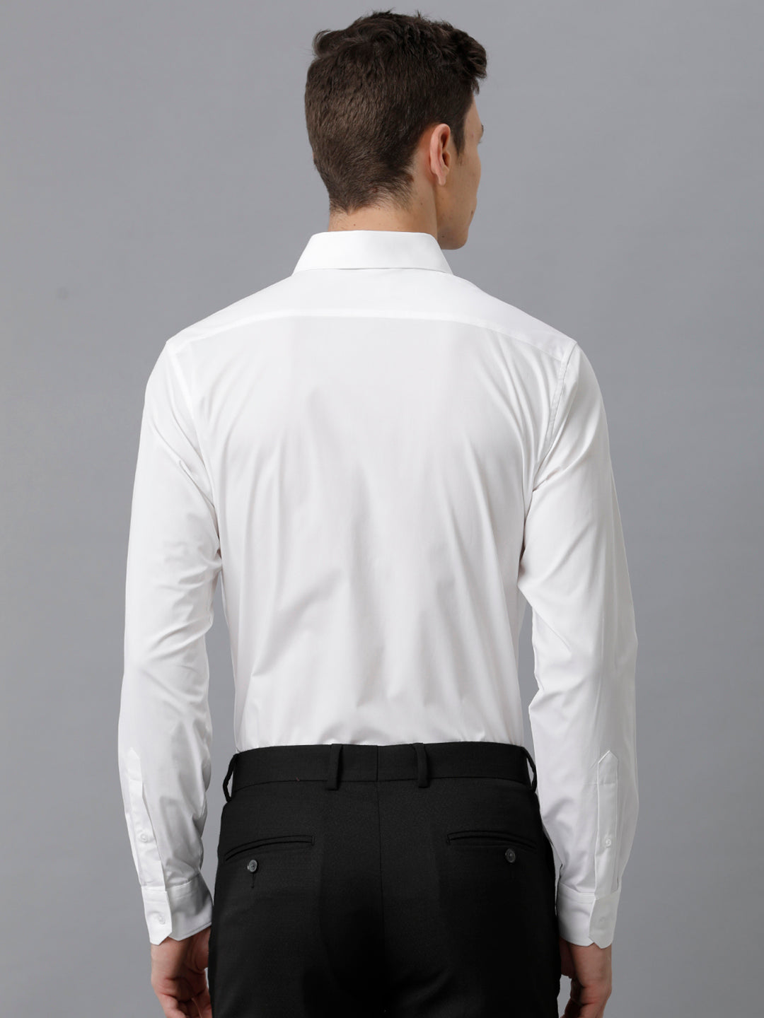 Aldeno Mens Regular Fit White Formal Cotton Stretch Bib Shirt (CASP)