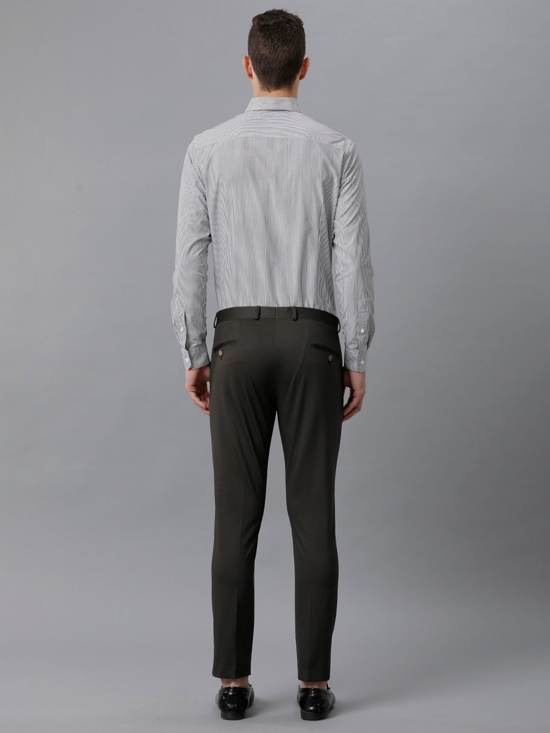 Aldeno Men Stipes Formal Grey Shirt (CLINT)