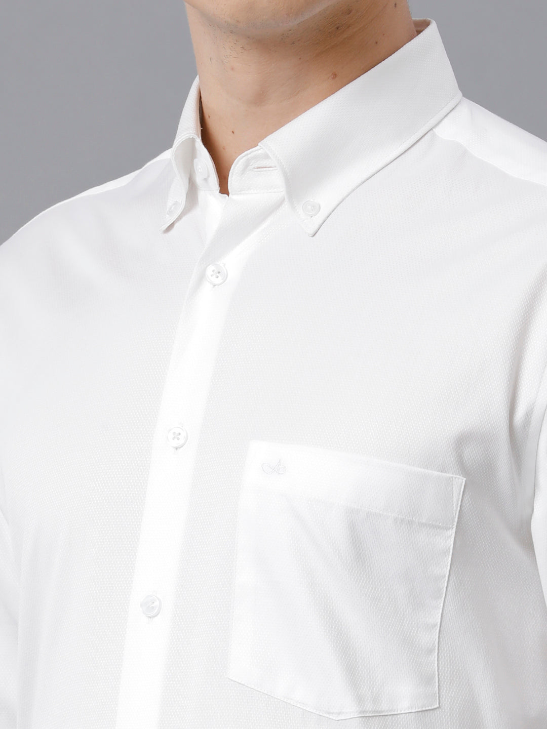 Aldeno Mens Slim Fit Solid White Formal Cotton Shirt (COHEN)