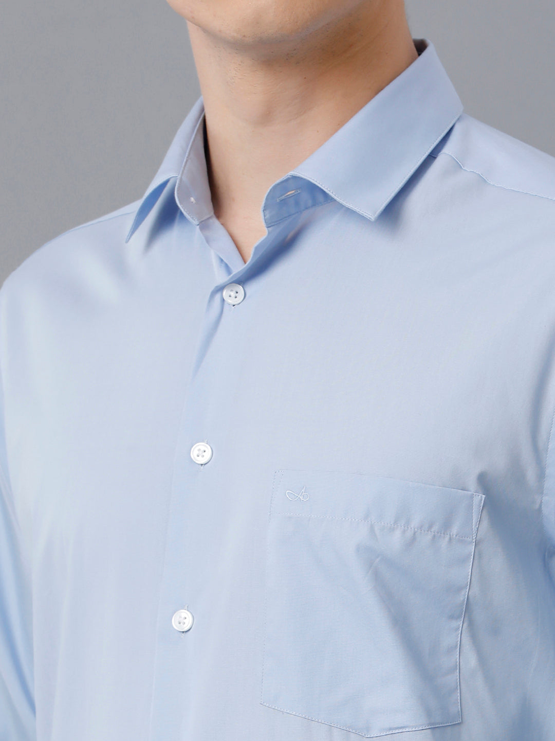 Aldeno Mens Regular Fit Solid Blue Formal Cotton Shirt (CYRIS)