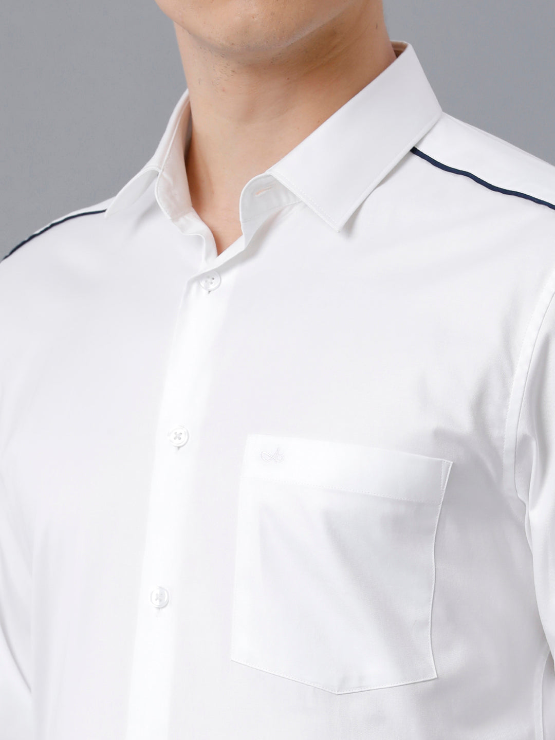 Aldeno Mens Slim Fit Solid White Formal Cotton Shirt (CORBIN)