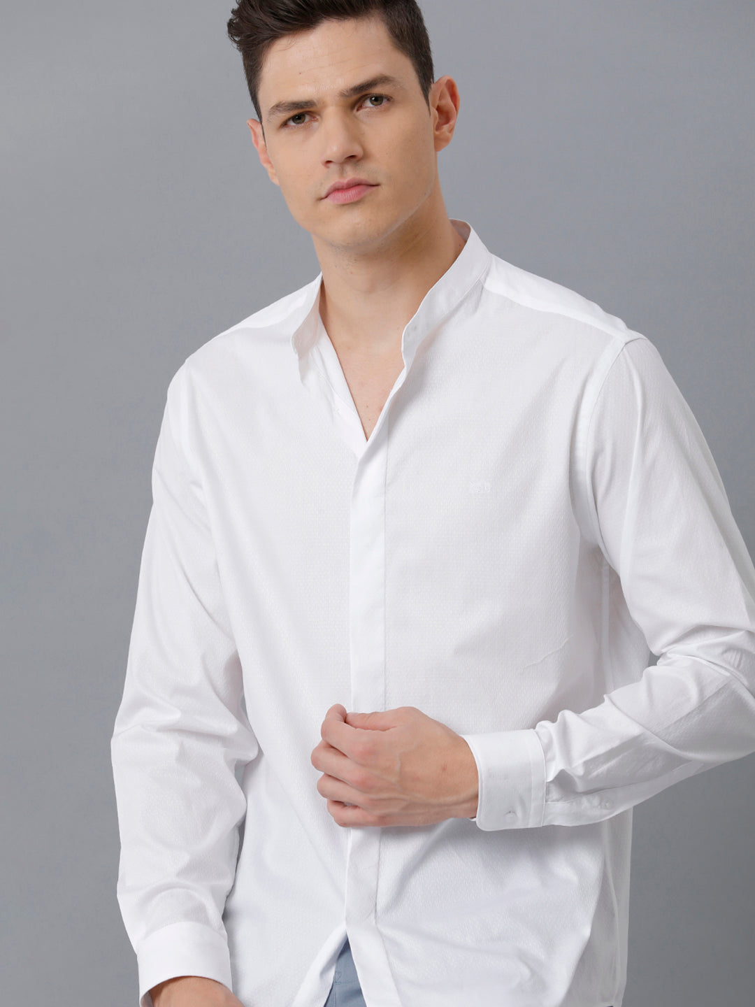 Aldeno Mens Regular Fit Solid White Formal Cotton Shirt (CHARL)