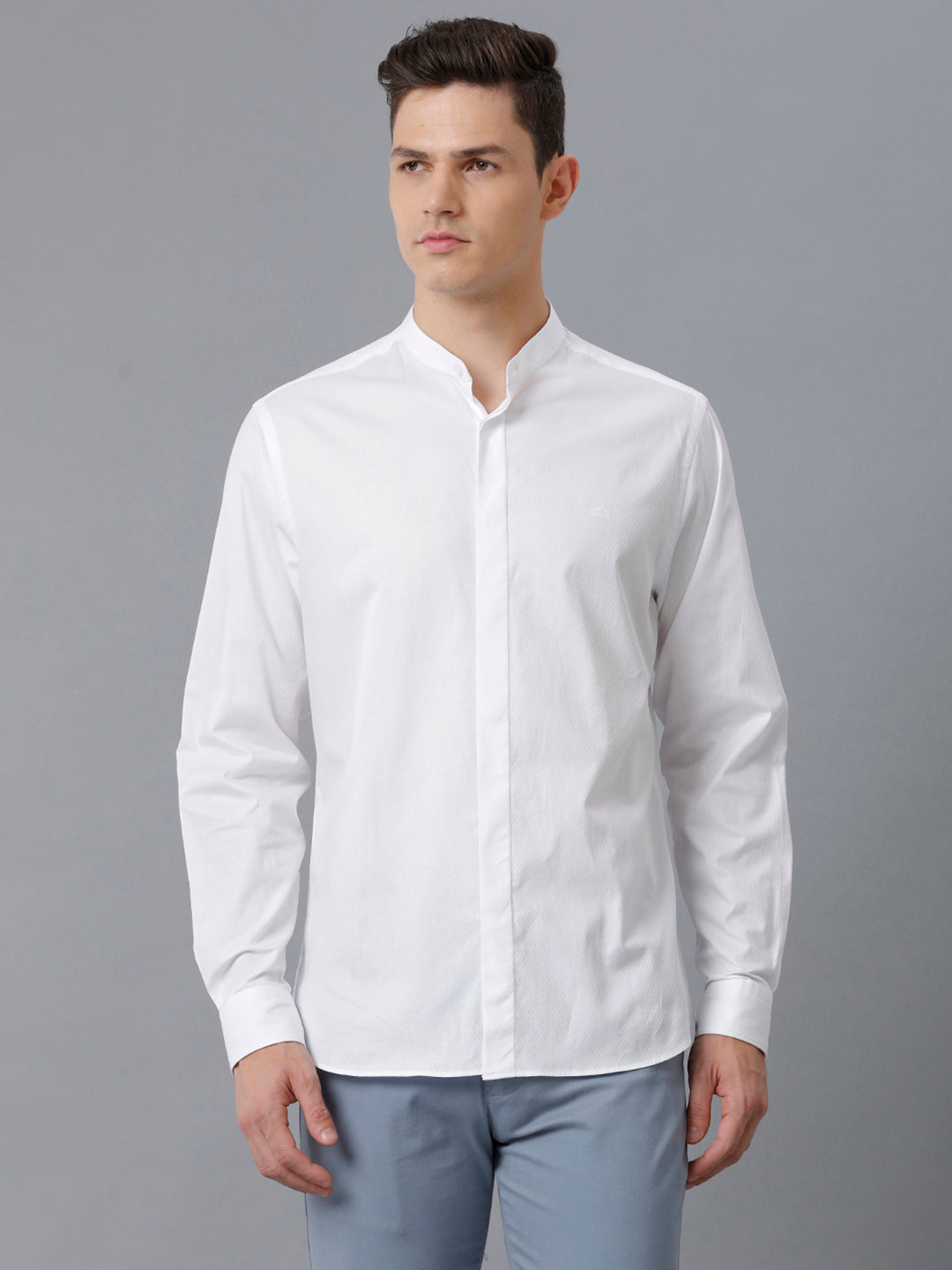 Aldeno Mens Regular Fit Solid White Formal Cotton Shirt (CHARL)