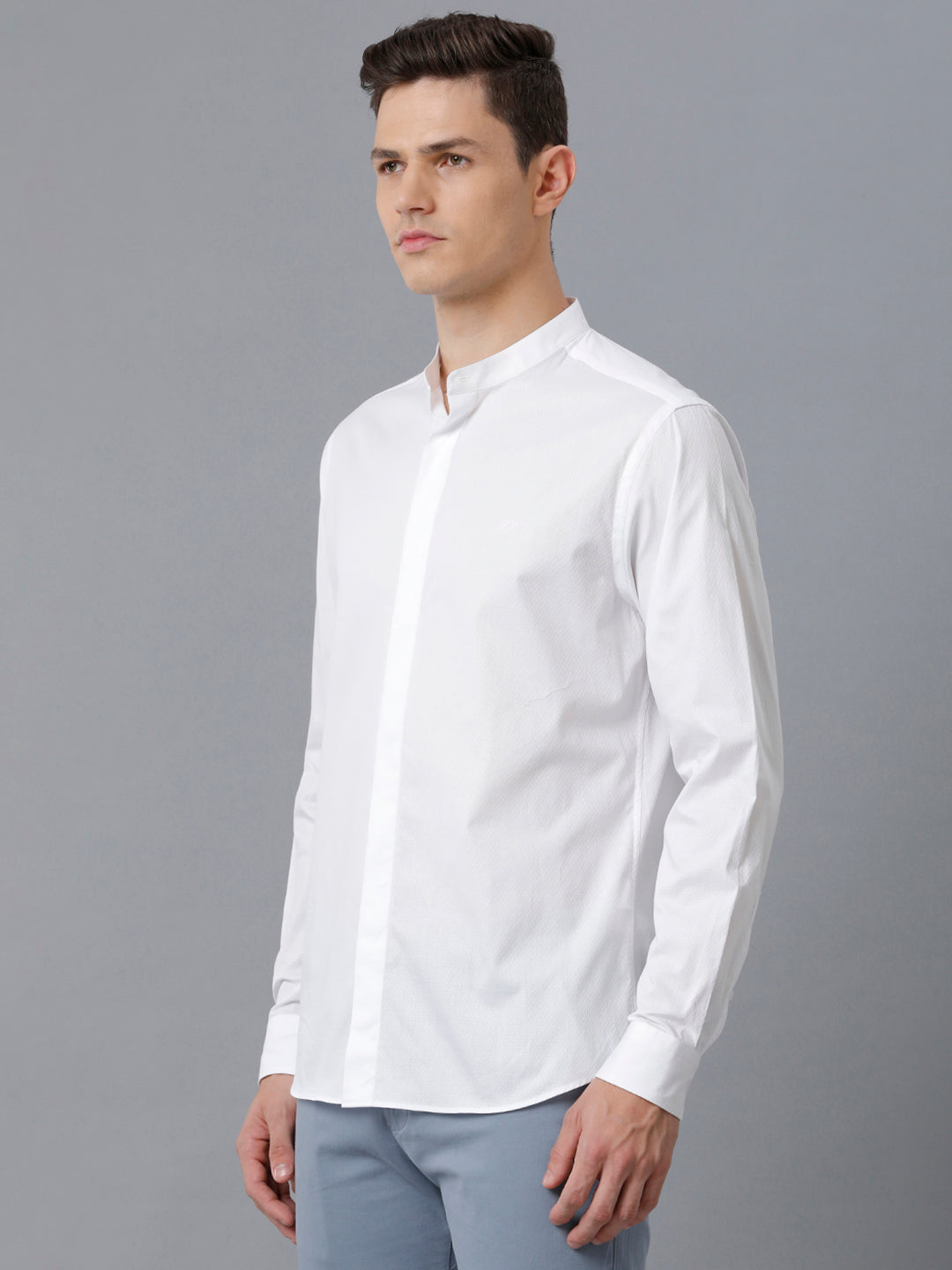 Aldeno Mens Regular Fit Solid White Formal Cotton Shirt (CHARL)