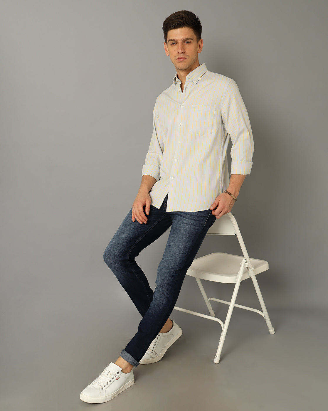 Aldeno Men Striped Casual Shirt