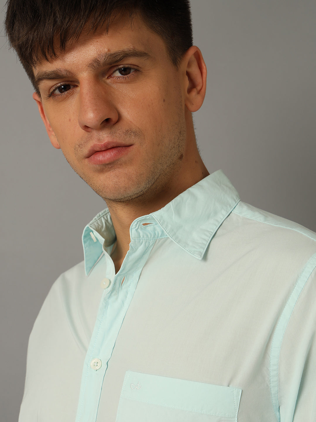 Aldeno Men Solid Formal Light Green Shirt