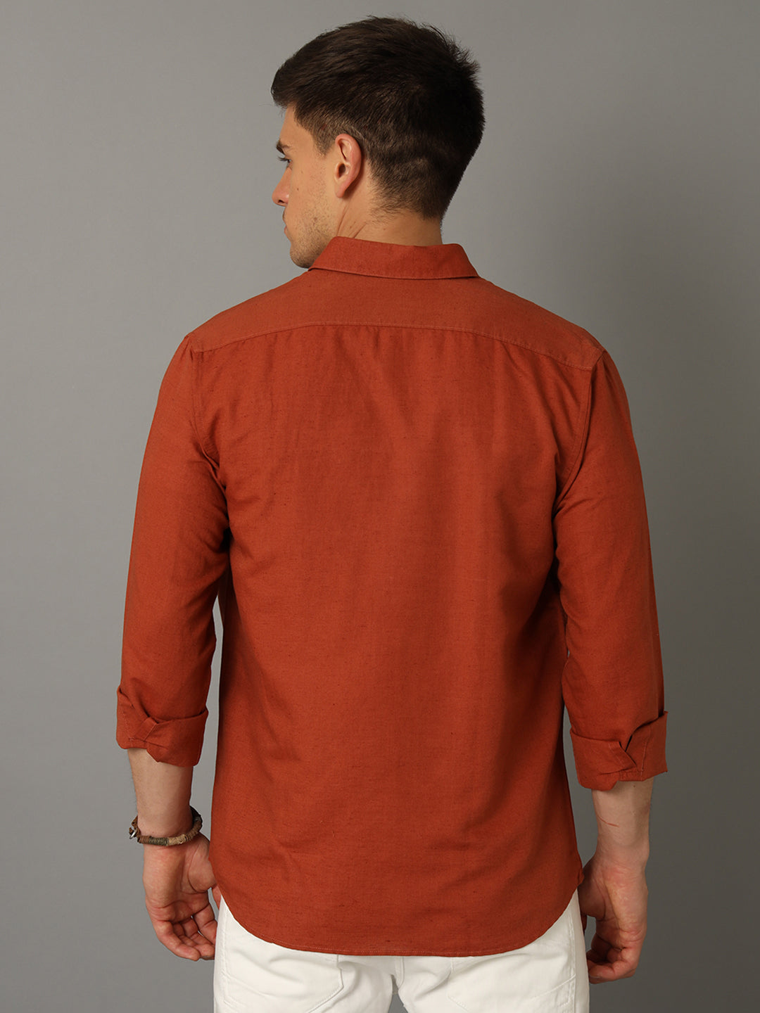 Aldeno Men Solid Casual Brown Shirt