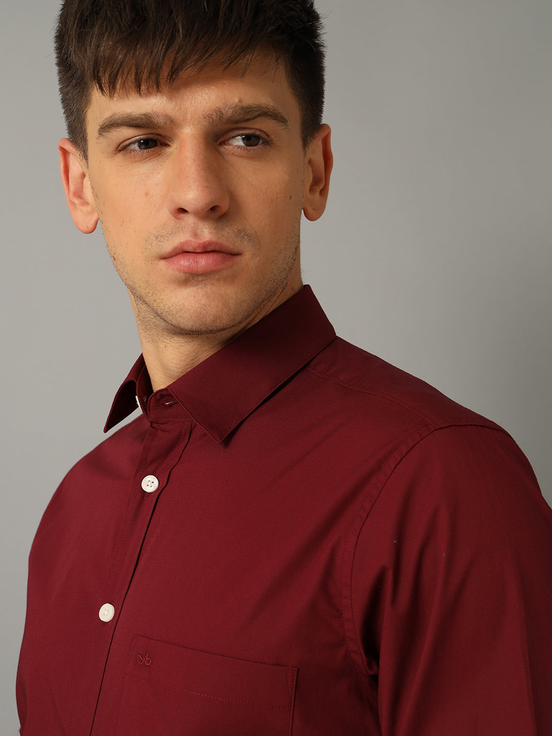 Aldeno Men Solid Formal Maroon Shirt