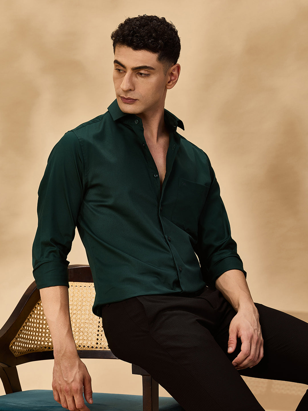Buy Aldeno Men Satin Stretch Formal Green Shirt (SILAS) Buy Aldeno Men Satin Stretch Formal Green Shirt (SILAS)