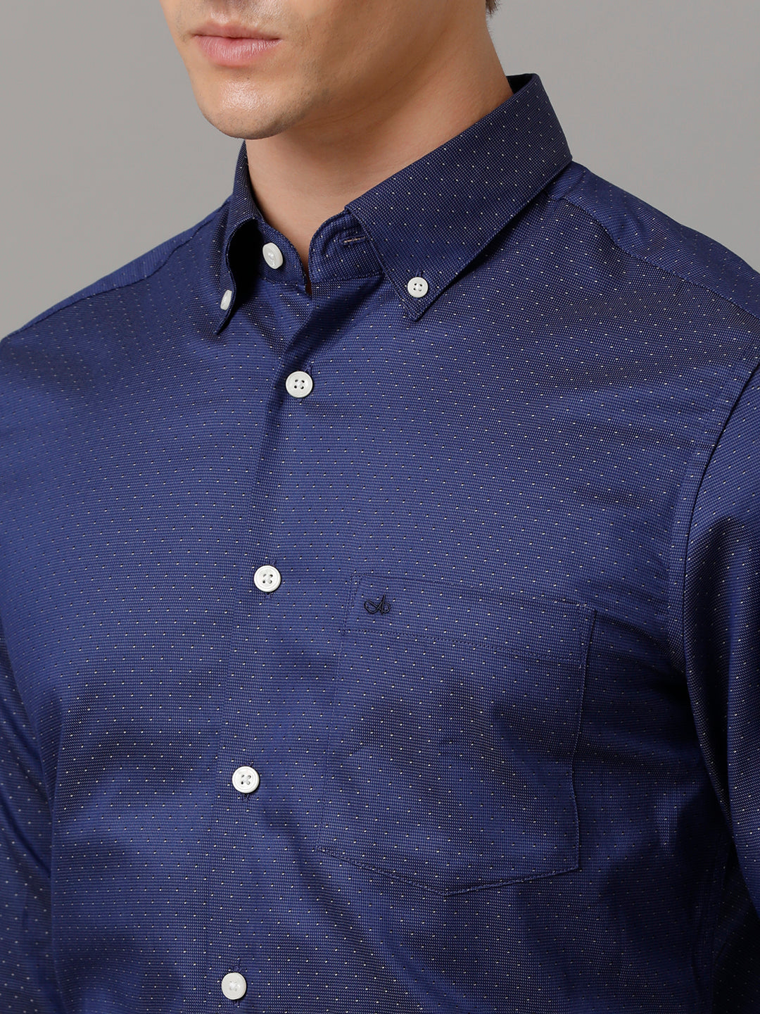 Aldeno Men Solid Formal Navy Blue Shirt (CADER)