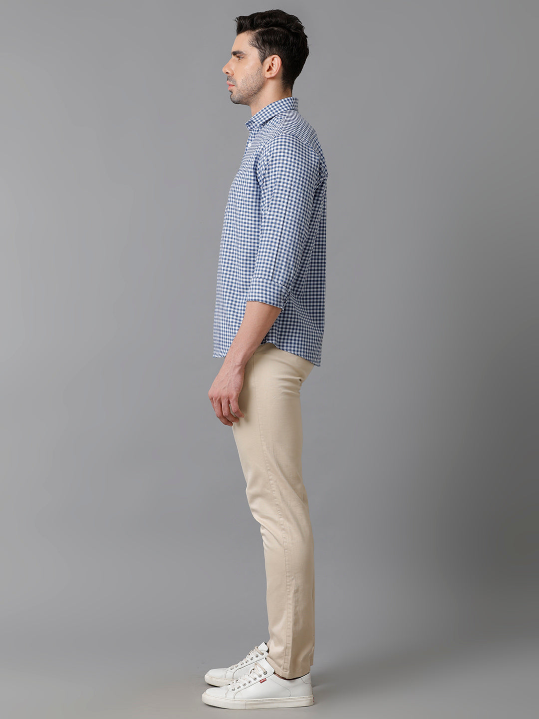 Aldeno Mens Blue Checks Casual Shirt (CADYN)