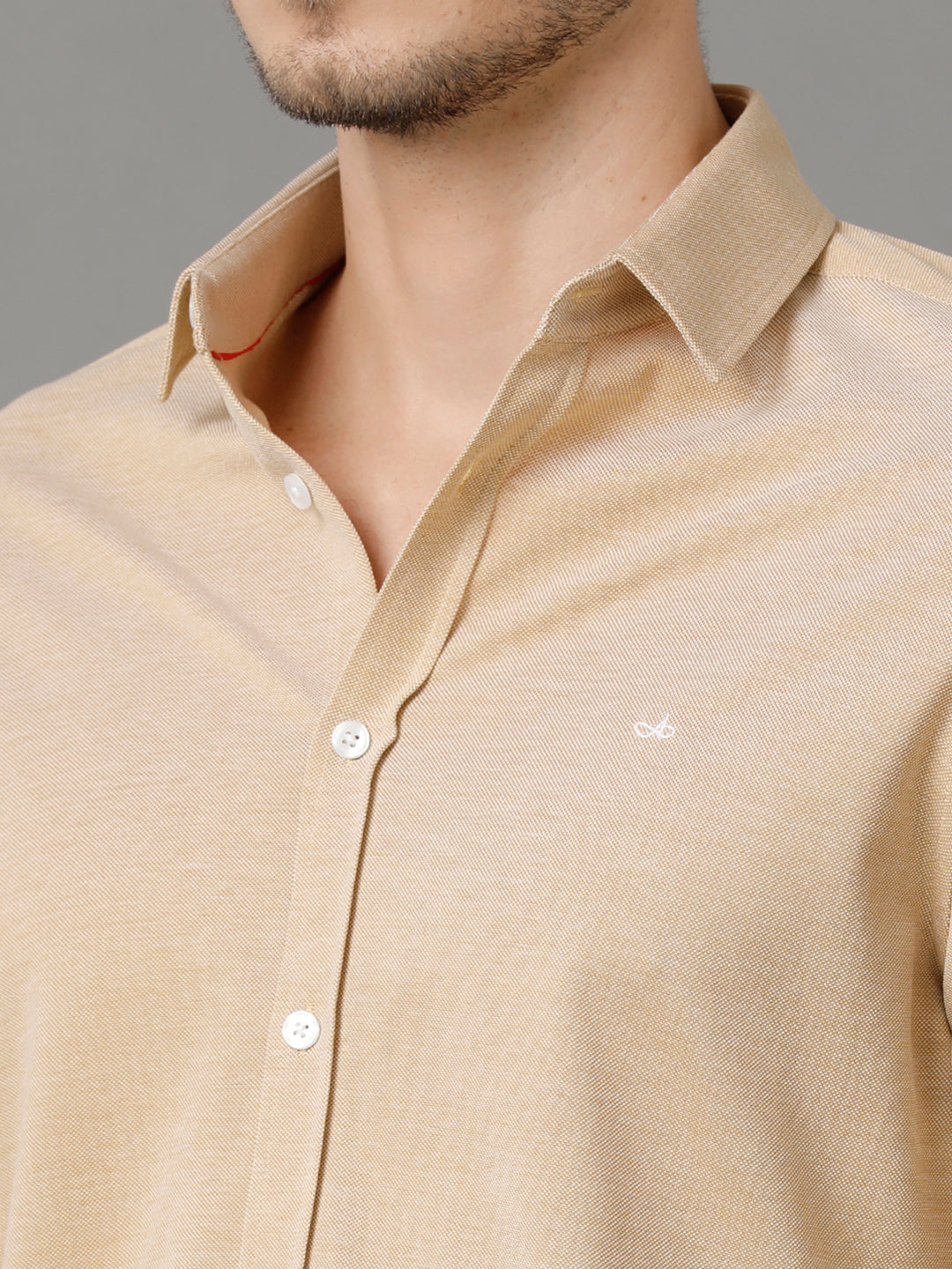 Aldeno Mens Regular Fit Solid Yellow Casual Knitted Cotton Shirt (CAIUS)