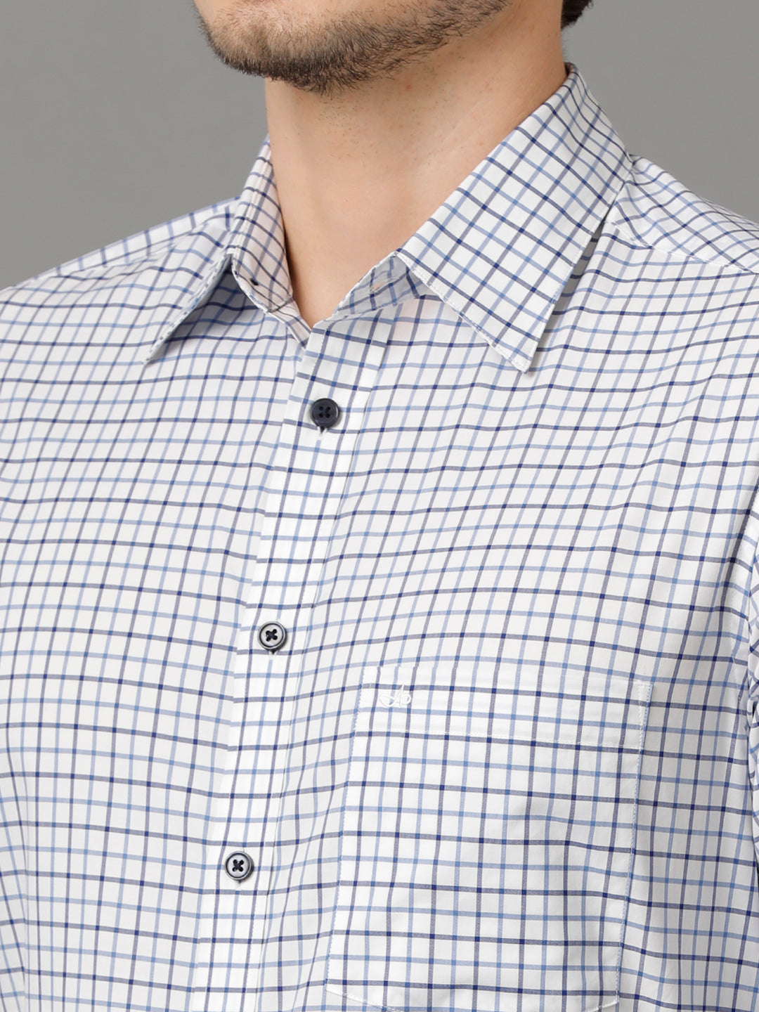 Aldeno Mens Regular Fit Other Checks Blue Casual Cotton Shirt (CALUM)