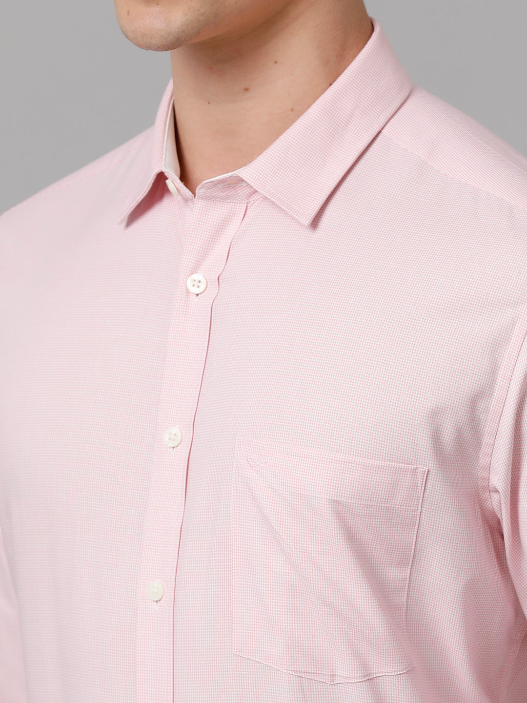 Aldeno Men Checkered Formal Pink Shirt (CAPEL)