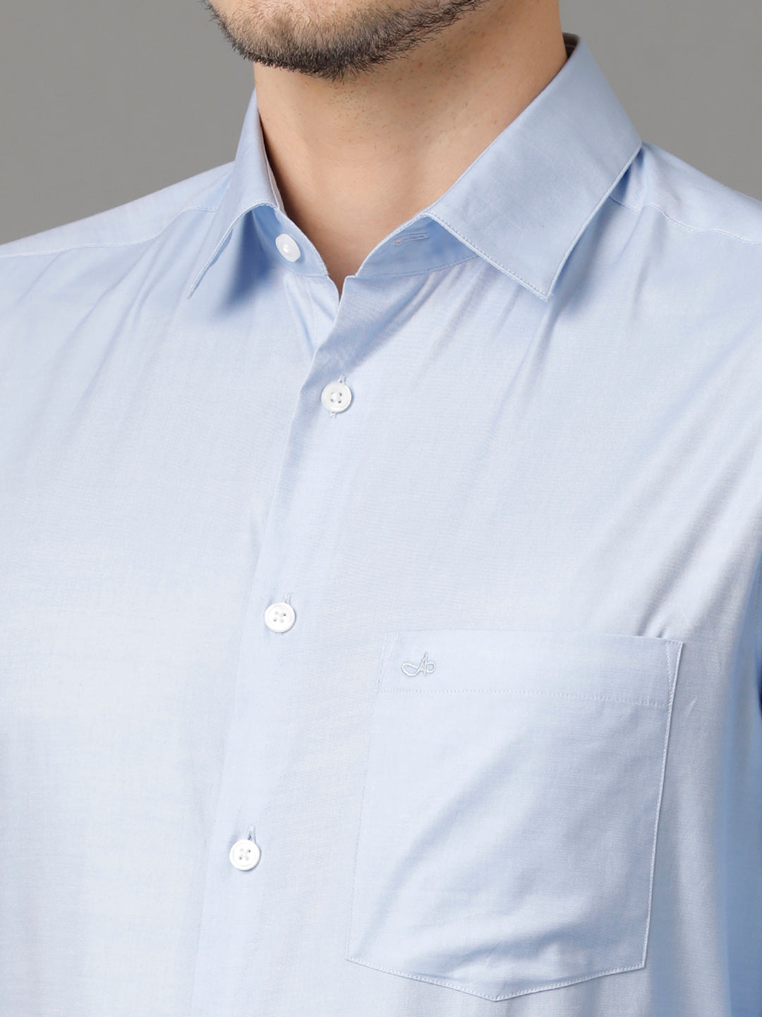 Aldeno Mens Regular Fit Solid Blue Formal Cotton Shirt (CLIVE)