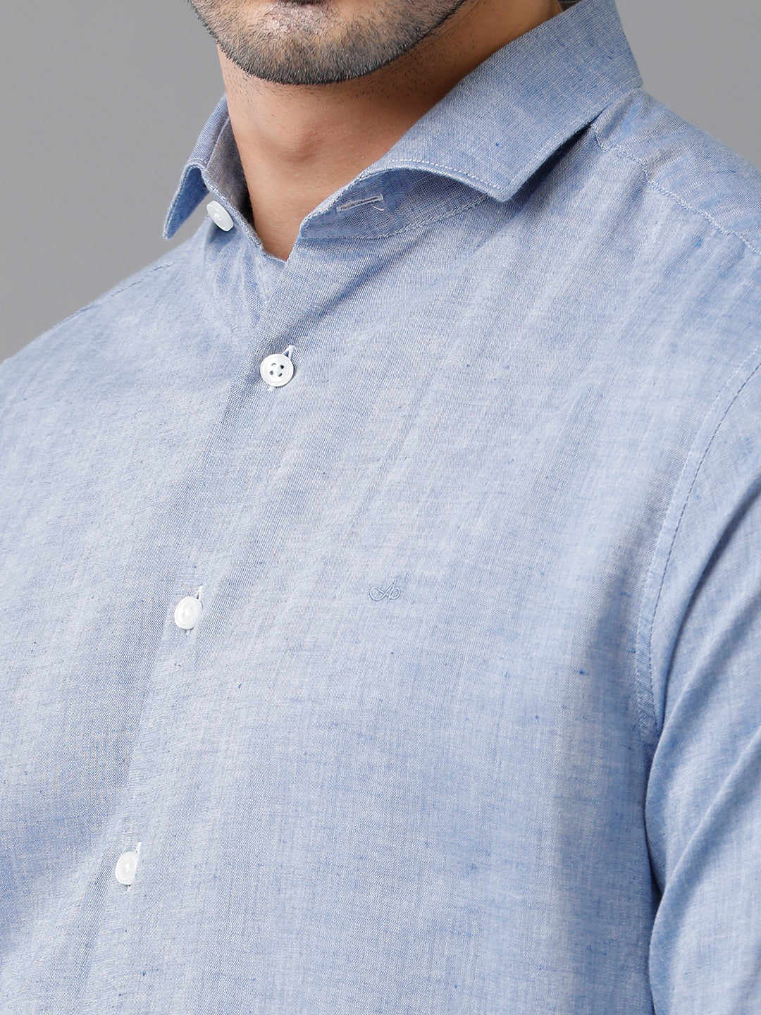 Aldeno Mens Solid Casual Blue Shirt (CORBI)