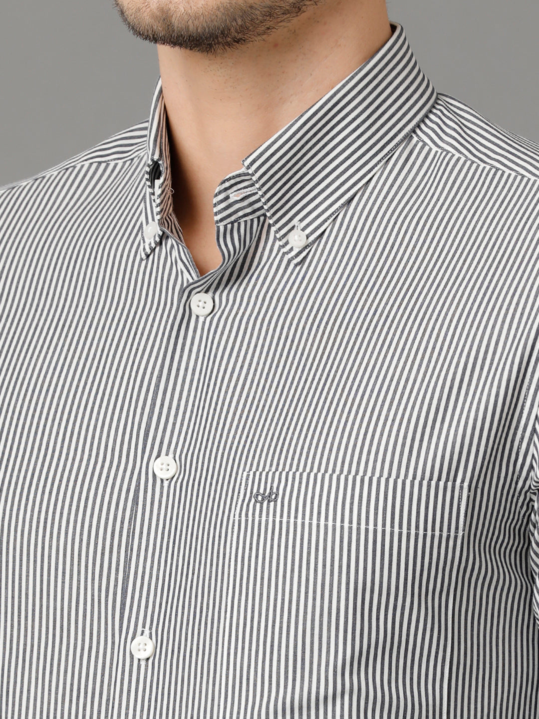 Aldeno Mens Slim Fit Vertical Stripes Black Formal Cotton Shirt (CREED)