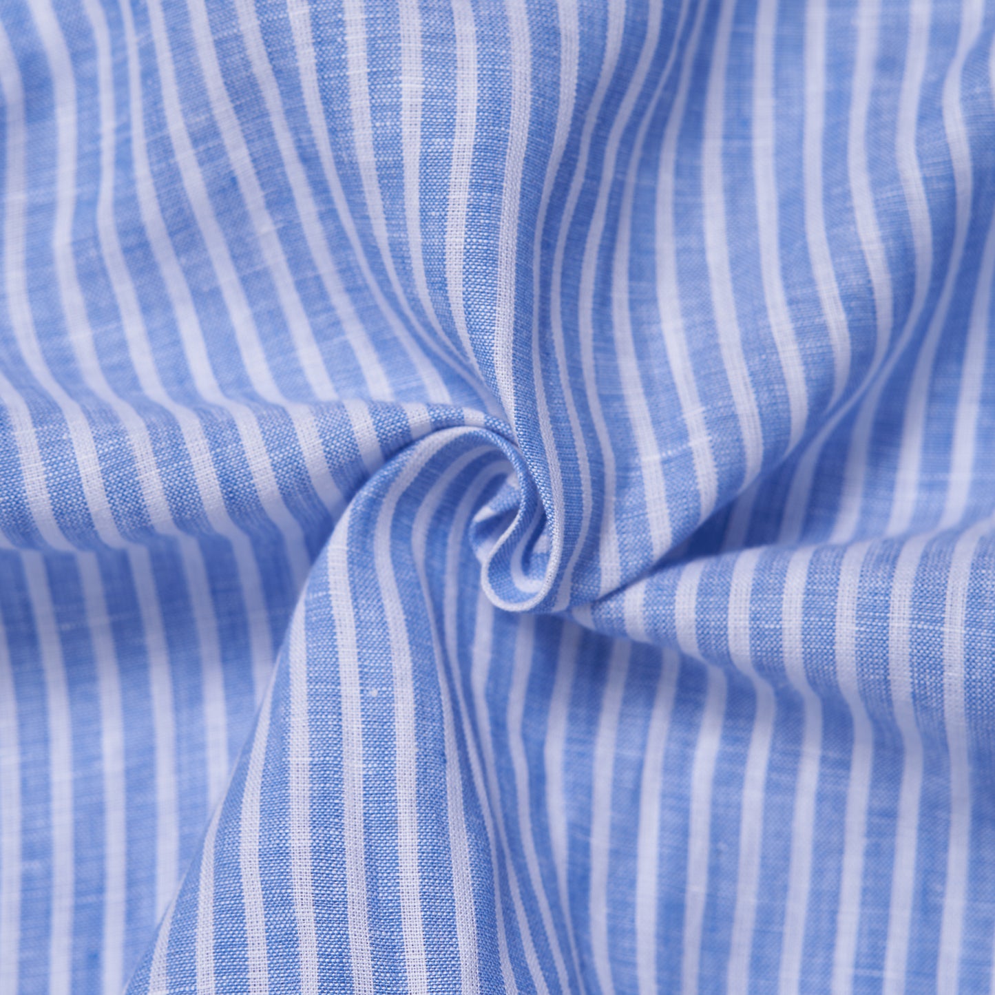 Aldeno Men Regular Fit Stripe Sky blue and white Linen Shirt (MAZE)