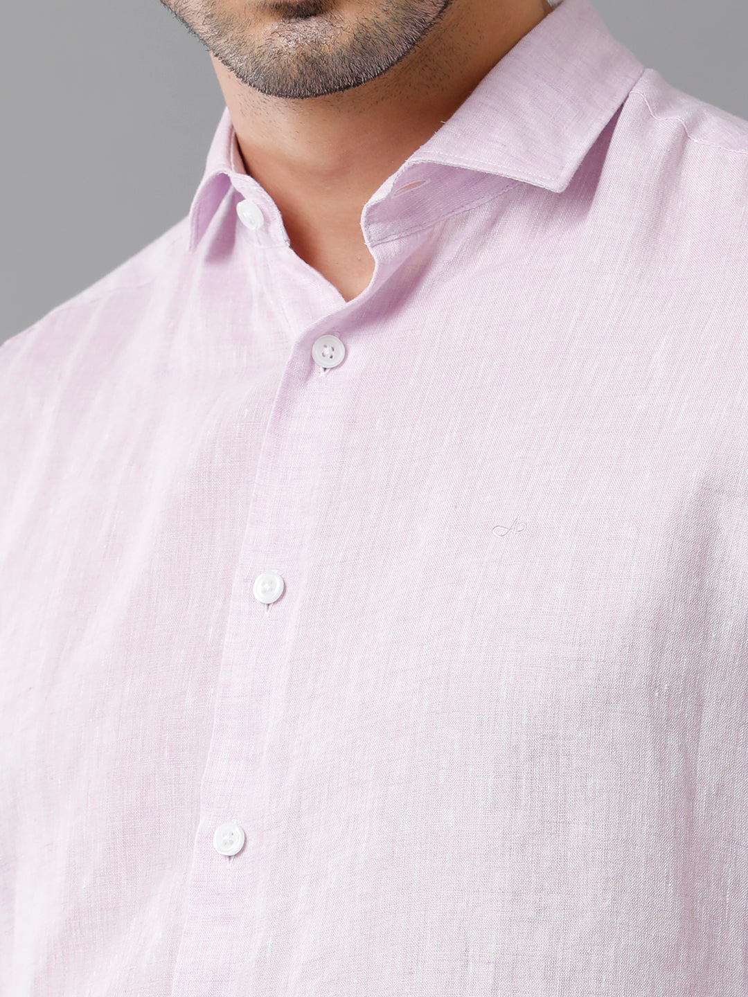 Aldeno Mens Solid Casual Lavender Shirt
