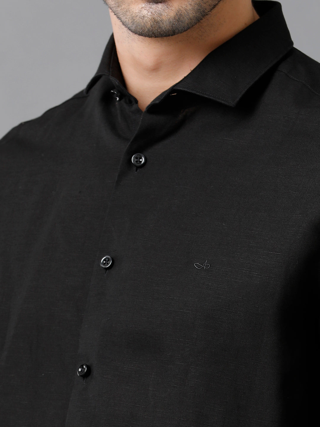 Aldeno Mens Solid Black Casual Shirt (LEGEN)