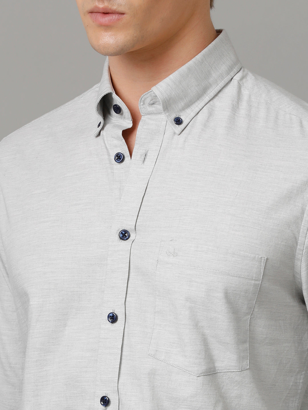 Aldeno Men Self Design Casual Grey Shirt (LONIE)