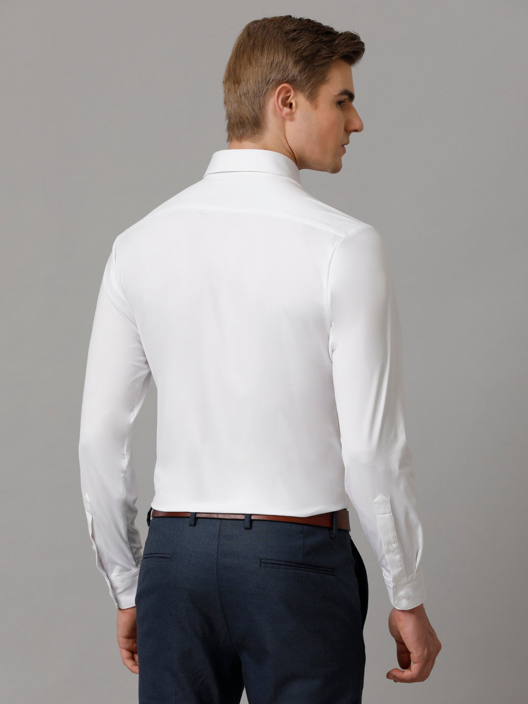 Aldeno Men Solid Formal White Shirt (NOLEN)