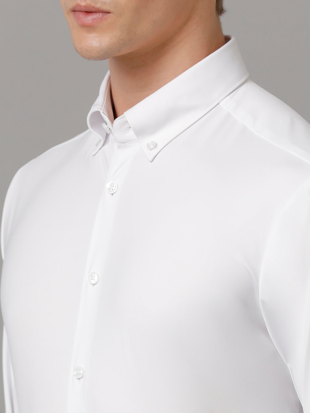 Aldeno Men Solid Formal White Shirt (NOLEN)