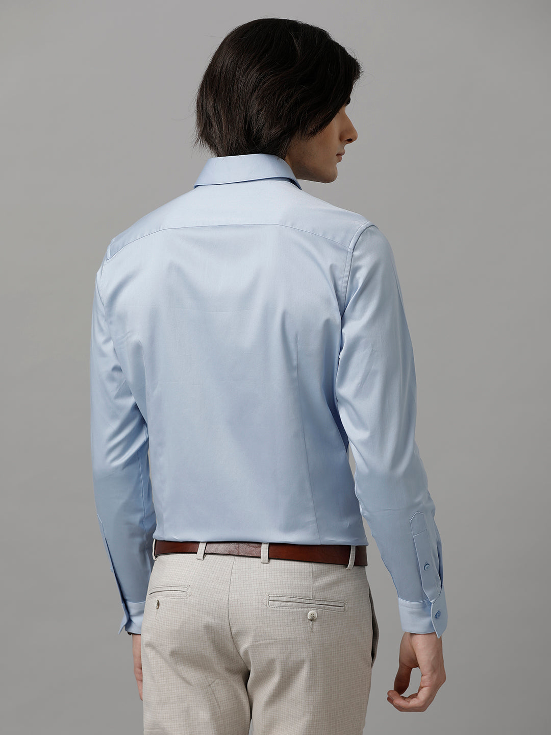 Aldeno Men Solid Formal Blue Shirt (SABUL)