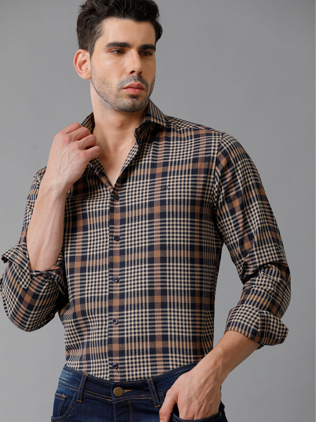 Aldeno Mens Multi Checks Casual Shirt (SAINT)