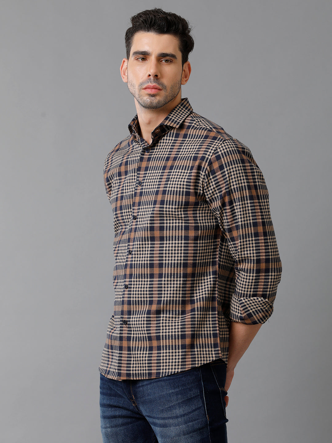 Aldeno Mens Multi Checks Casual Shirt (SAINT)