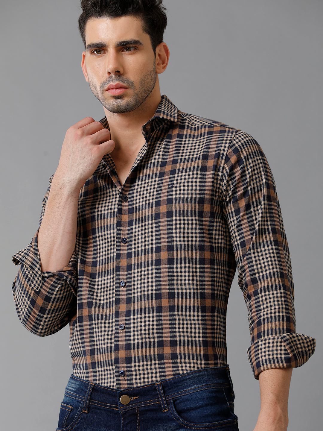 Aldeno Mens Multi Checks Casual Shirt (SAINT)