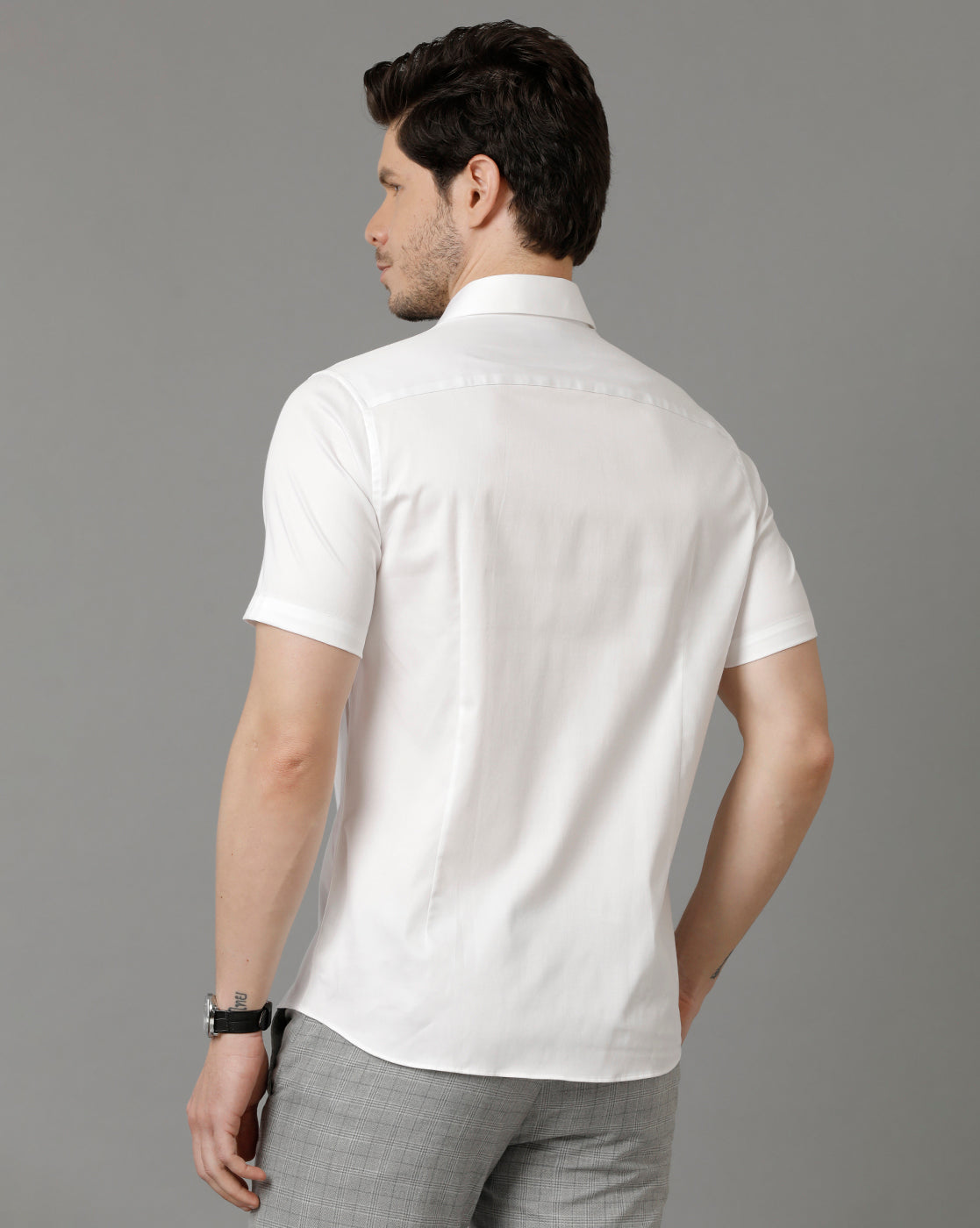 Aldeno Men Solid Formal White Shirt (SAIWT)