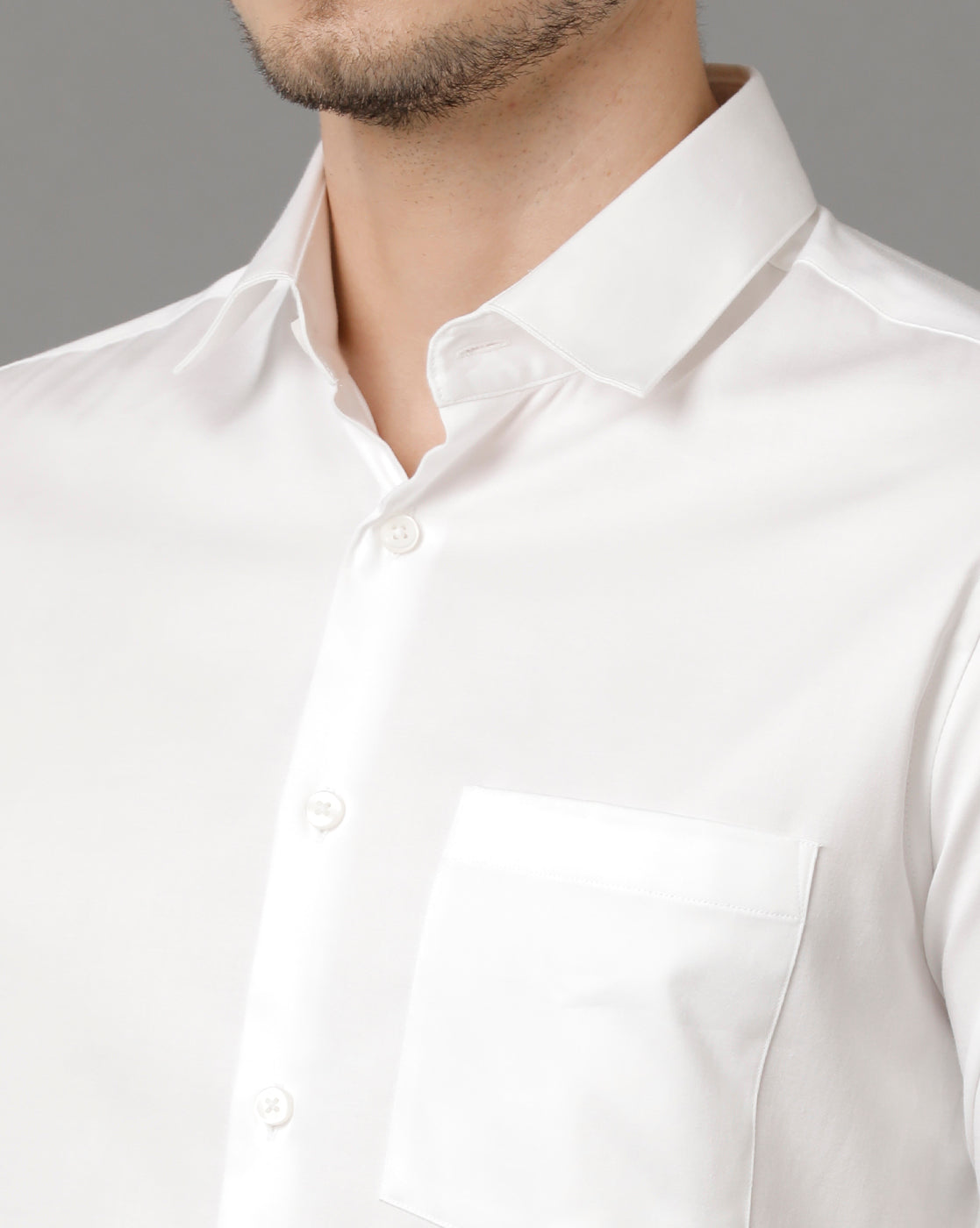 Aldeno Men Solid Formal White Shirt (SAIWT)